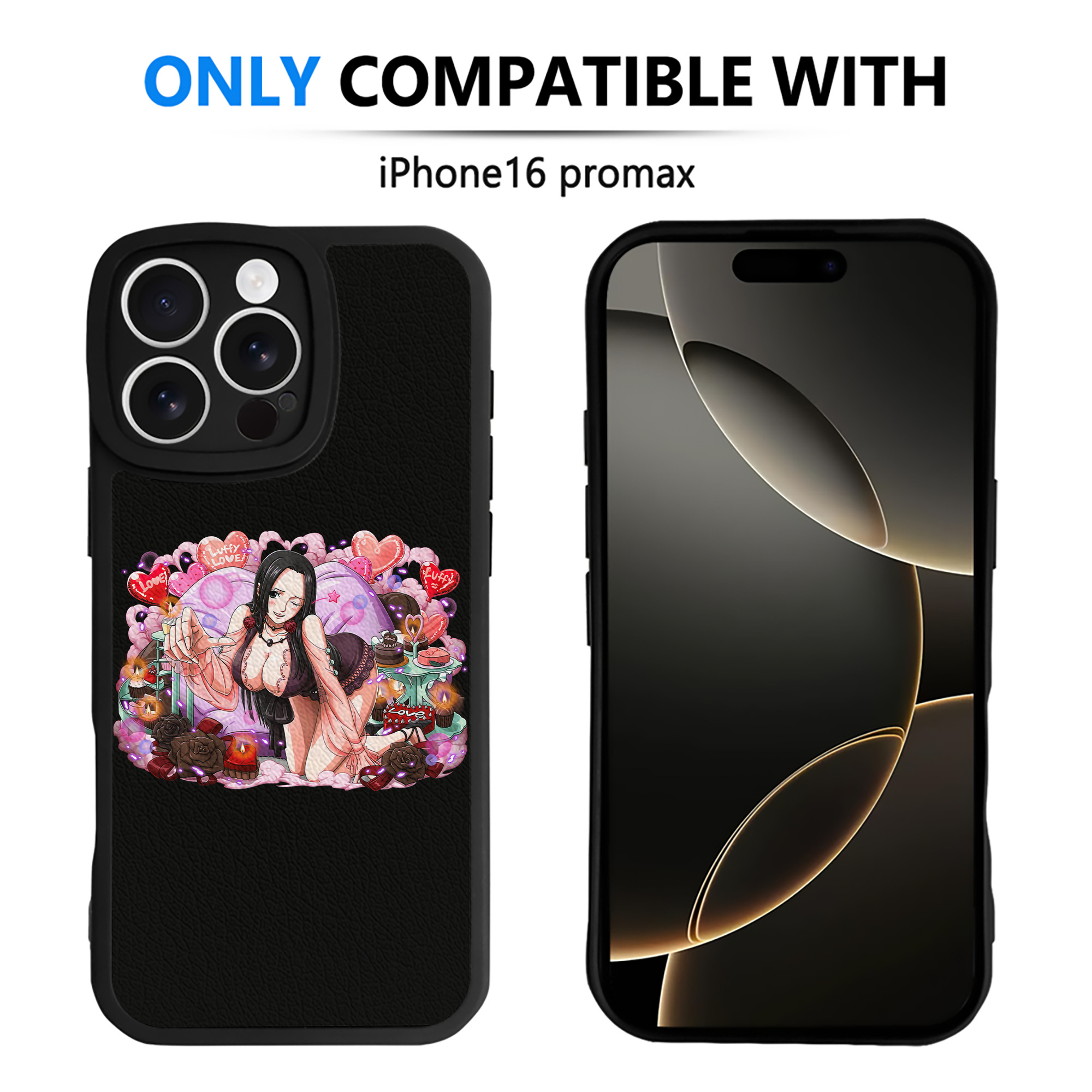 （画像用） ワンピース ボア・ハンコック ONE PIECE Boa·Hancock 【iPhone 16シリーズ対応】シリコンスマホケース（レザー調） 材質：シリコン
